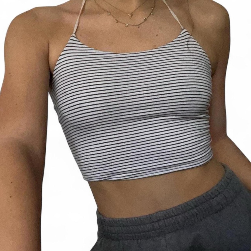 PacSun Black and White Striped Crop Top